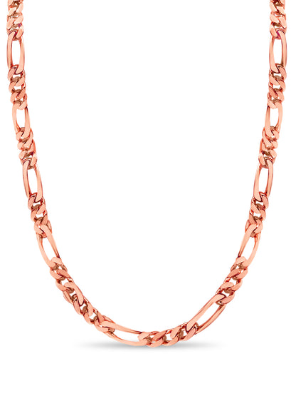 Handmade Solid Gold Figaro Necklace , 7mm
