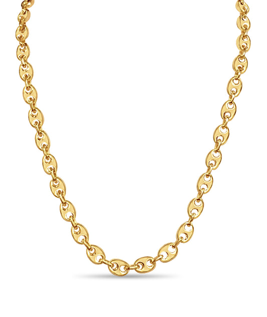 Handmade Solid Gold Mariner Necklace , 7mm