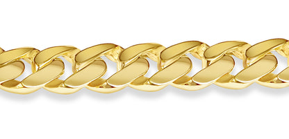 Handmade Solid Gold Curb Bracelet , 11mm