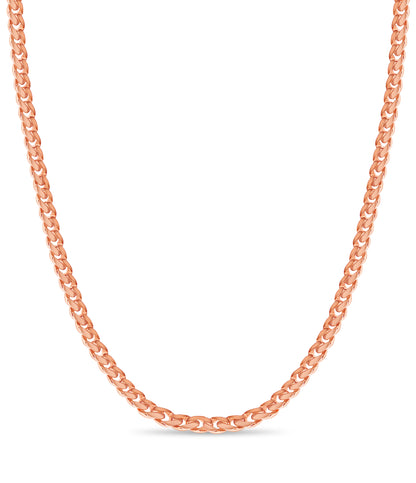 Handmade Solid Gold Curb Necklace , 11mm