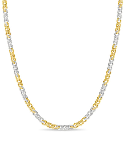 Handmade Solid Gold Curb Necklace , 11mm