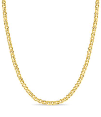 Handmade Solid Gold Curb Necklace , 11mm