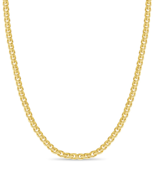 Handmade Solid Gold Curb Necklace , 11mm