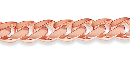 Handmade Solid Gold Curb Bracelet , 11mm