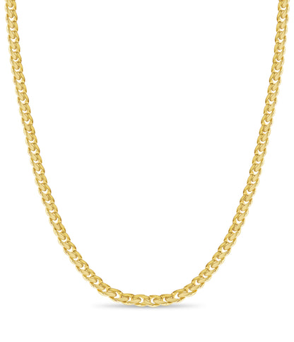 Handmade Solid Gold Curb Necklace , 11mm