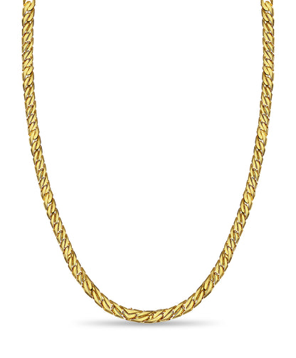 Handmade Solid Gold Curb Necklace , 8mm