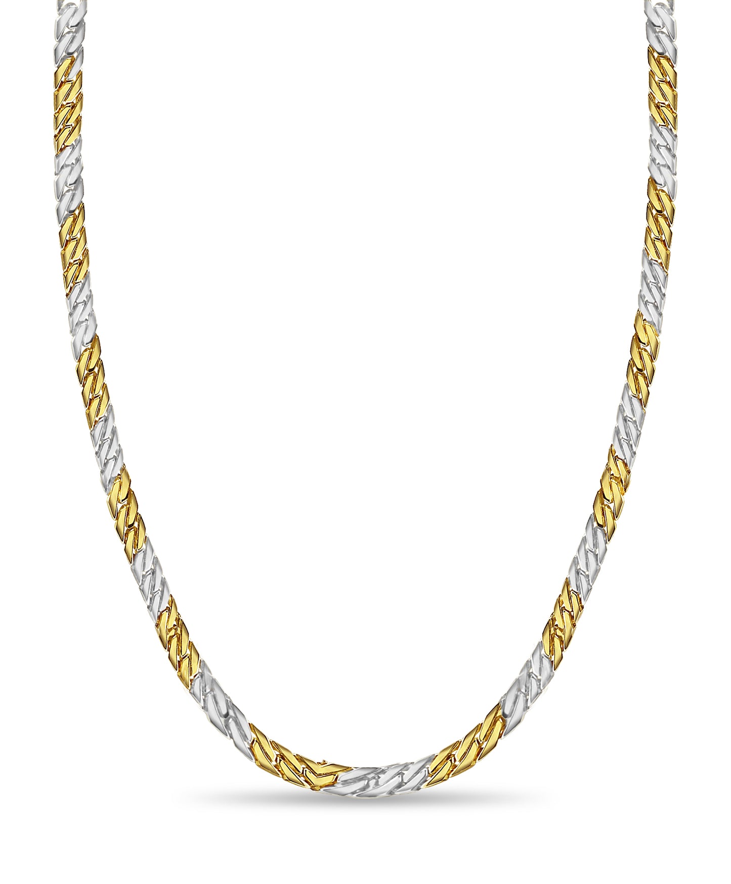 Handmade Solid Gold Curb Necklace , 8mm