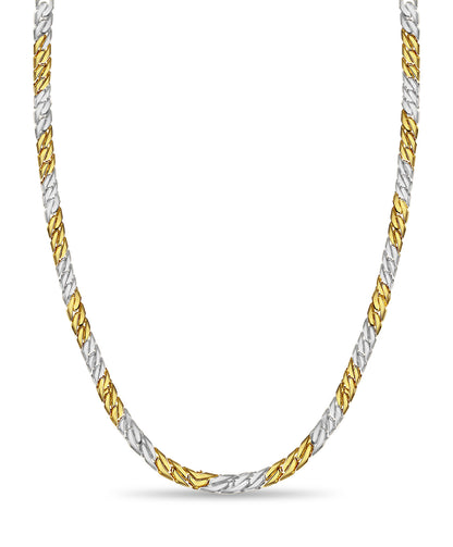 Handmade Solid Gold Curb Necklace , 8mm