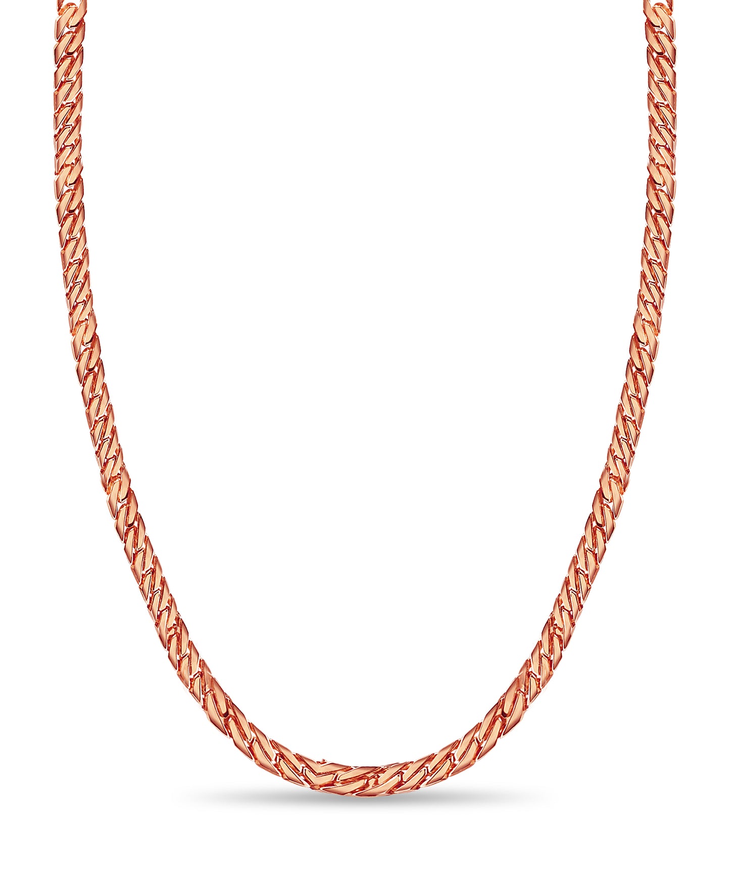 Handmade Solid Gold Curb Necklace , 8mm