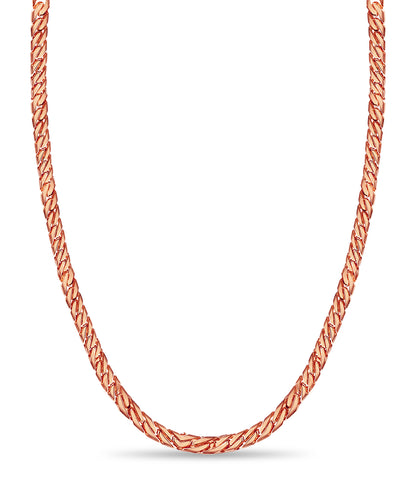 Handmade Solid Gold Curb Necklace , 8mm