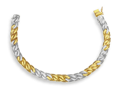 Handmade Solid Gold Curb Bracelet , 8mm