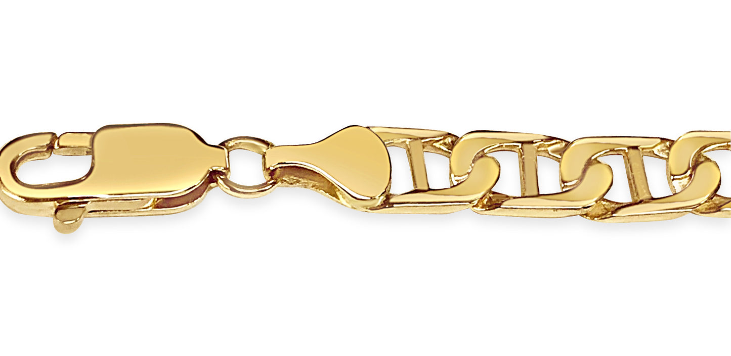 Handmade Solid Gold Mariner Necklace , 7mm