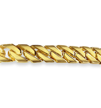 Handmade Solid Gold Curb Bracelet , 8mm