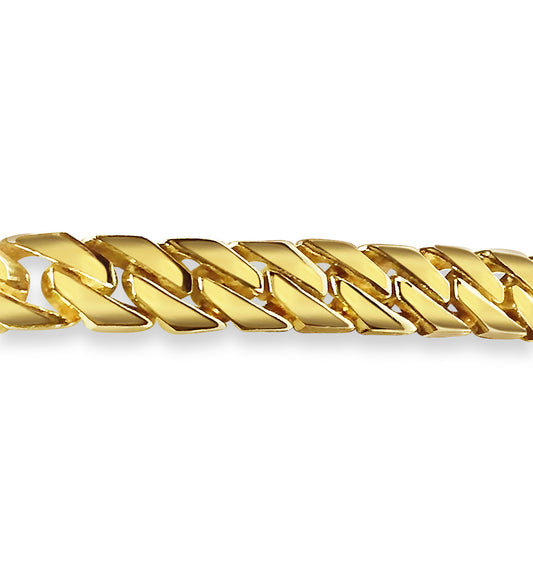 Handmade Solid Gold Curb Bracelet , 8mm