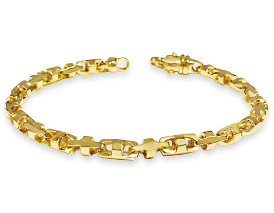 Handmade Solid Gold Anchor Mariner Bracelet , 5mm