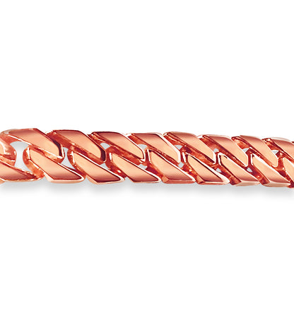 Handmade Solid Gold Curb Bracelet , 8mm