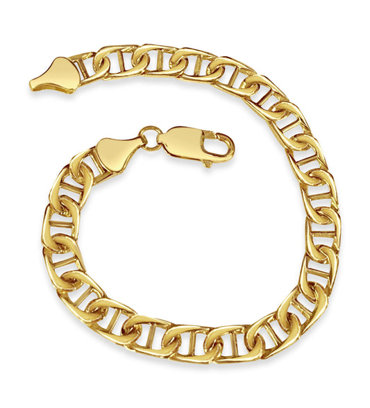 Handmade Solid Gold Mariner Bracelet , 7mm
