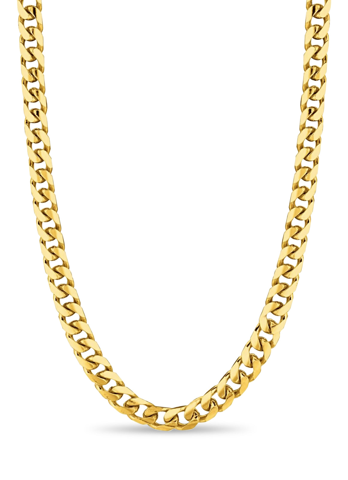 Handmade Solid Gold Miami Cuban Necklace , 7mm