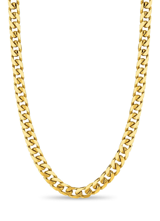 Handmade Solid Gold Miami Cuban Necklace , 7mm