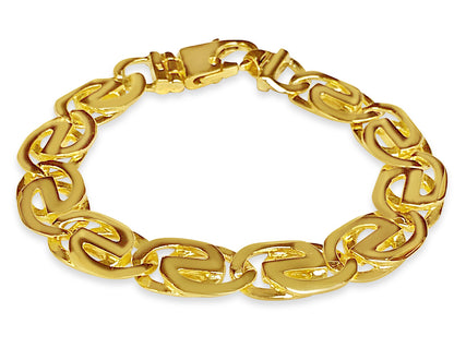 Handmade Solid Gold Tiger Eye Bracelet , 13mm