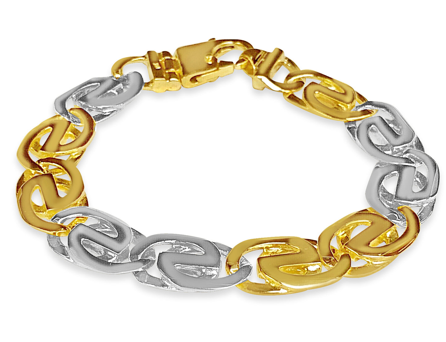 Handmade Solid Gold Tiger Eye Bracelet , 13mm