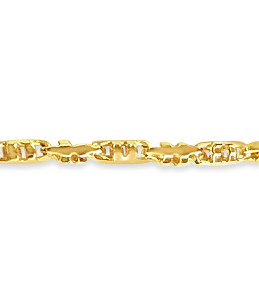 Handmade Solid Gold Anchor Mariner Bracelet , 6mm