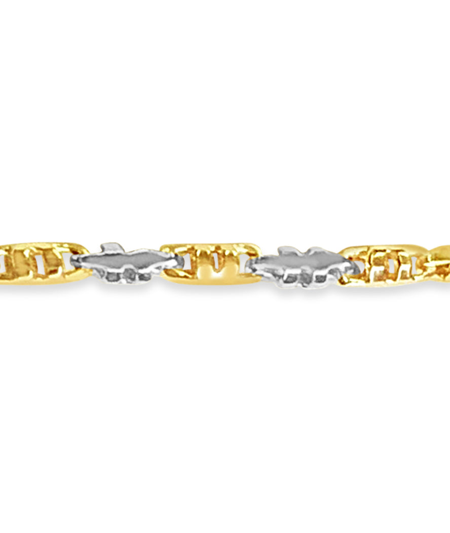 Handmade Solid Gold Anchor Mariner Bracelet , 6mm