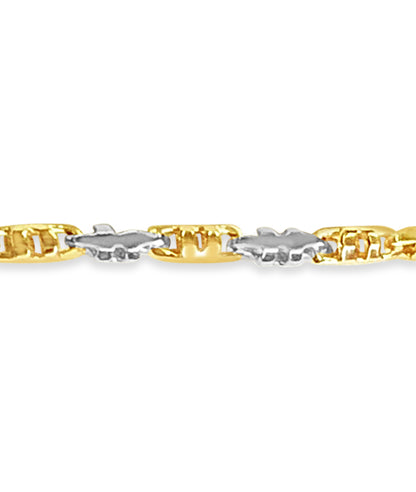 Handmade Solid Gold Anchor Mariner Bracelet , 6mm