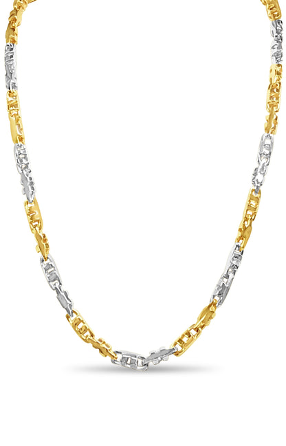Handmade Solid Gold Anchor Mariner Necklace , 6mm