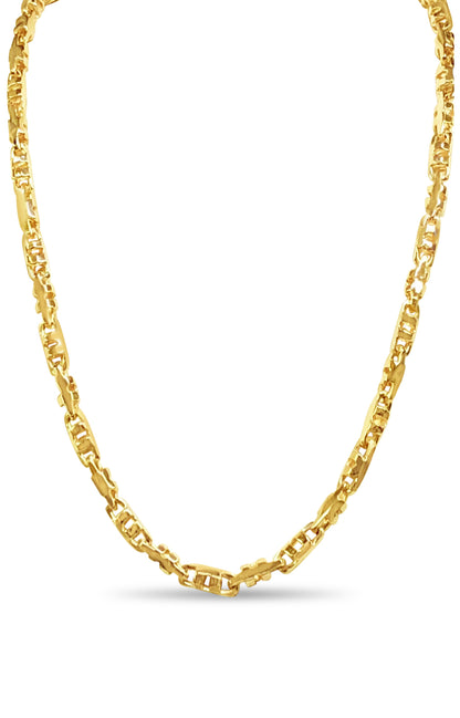 Handmade Solid Gold Anchor Mariner Necklace , 6mm