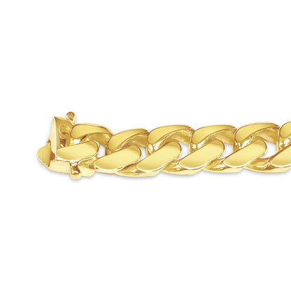 Handmade Solid Gold Miami Cuban Bracelet , 11mm