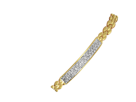 Handmade Solid Gold Diamond ID Panther Bracelet , 8mm