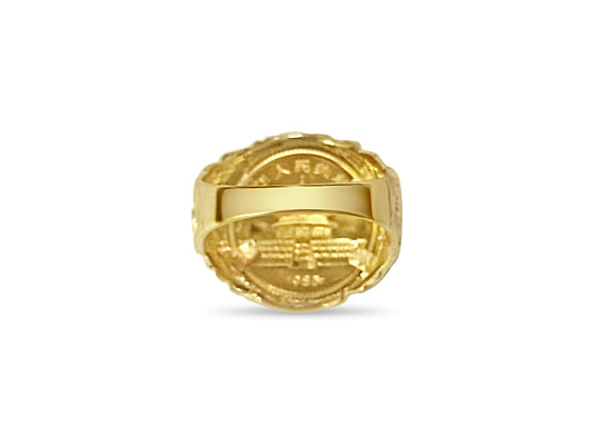 Handmade Solid Gold Fancy Coin Ring , Chinese Panda Bear Coin ,