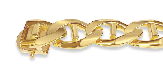 Handmade Solid Gold Mariner Bracelet , 17mm
