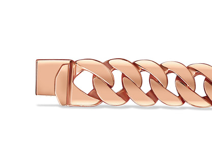 Handmade Solid Gold Curb Bracelet , 14mm