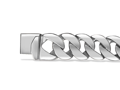 Handmade Solid Gold Curb Bracelet , 14mm
