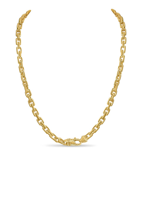Handmade Solid Gold Fancy Rolo Necklace , 7mm