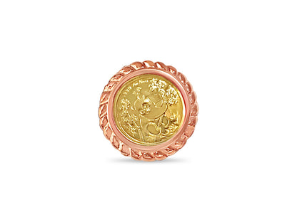Handmade Solid Gold Fancy Coin Ring , Chinese Panda Bear Coin ,