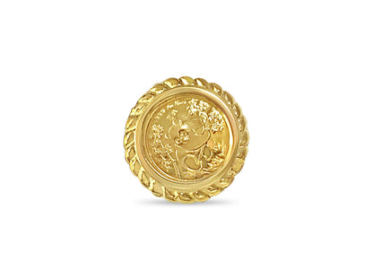Handmade Solid Gold Fancy Coin Ring , Chinese Panda Bear Coin ,
