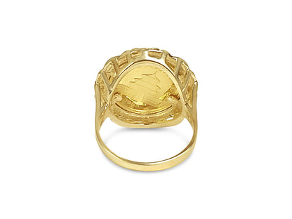 Handmade Solid Gold Fancy Coin Ring , Chinese Panda Bear Coin ,