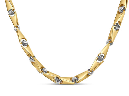 Handmade Solid Gold Triangular Tube Necklace , 8mm