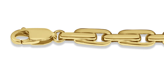 Handmade Solid Gold Fancy Rolo Bracelet , 5mm