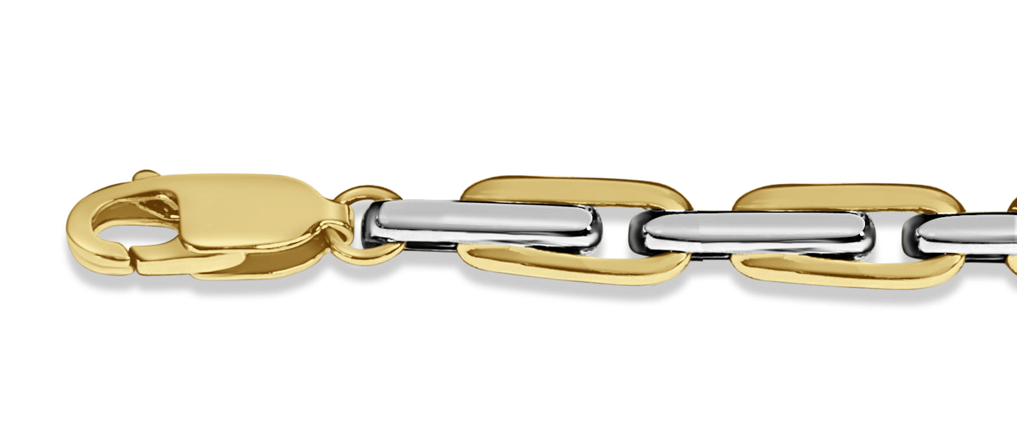 Handmade Solid Gold Fancy Rolo Bracelet , 5mm