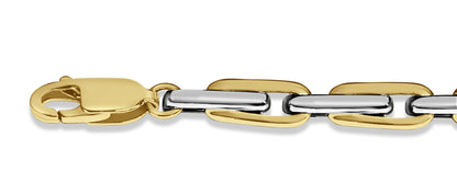 Handmade Solid Gold Fancy Rolo Bracelet , 5mm