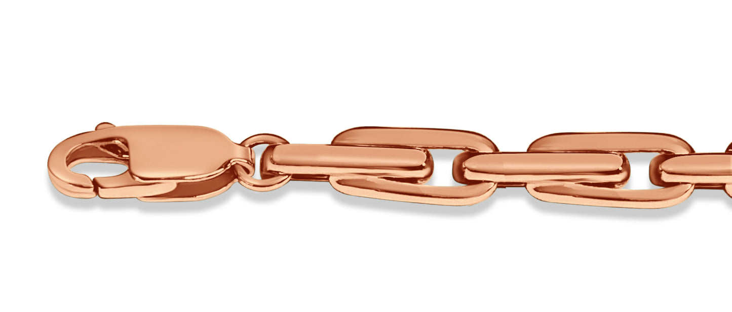 Handmade Solid Gold Fancy Rolo Bracelet , 5mm