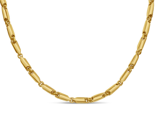 Handmade Solid Gold Cylinder Tube Necklace , 5mm