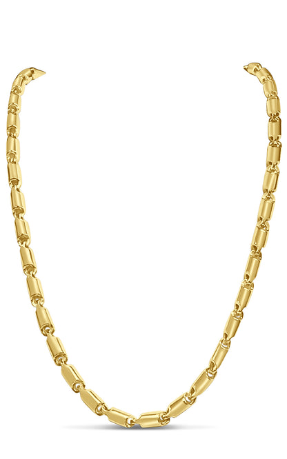 Handmade Solid Gold Cylinder Tube Necklace , 6mm