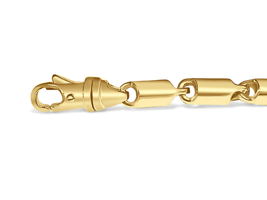 Handmade Solid Gold Cylinder Tube Bracelet , 6mm