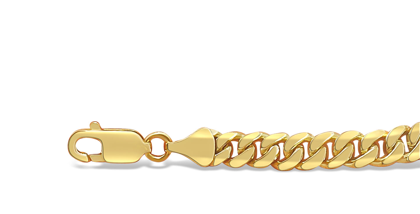Handmade Solid Gold Miami Cuban Necklace , 7mm