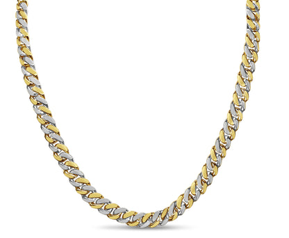 Handmade Solid Gold Miami Cuban Necklace , 7mm